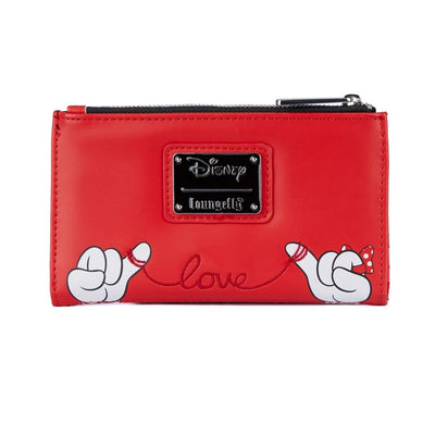 Loungefly Disney Mickey And Minnie Valentines Flap Wallet Back View