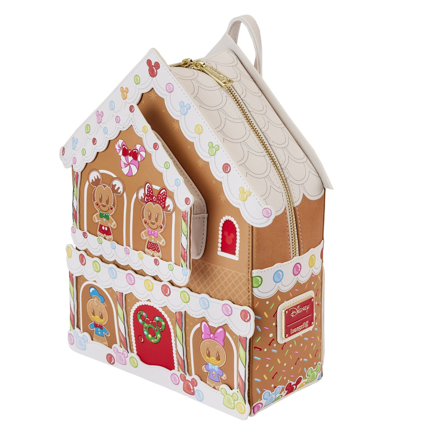 Loungefly Disney Mickey and Friends Gingerbread House Mini Backpack - Top View