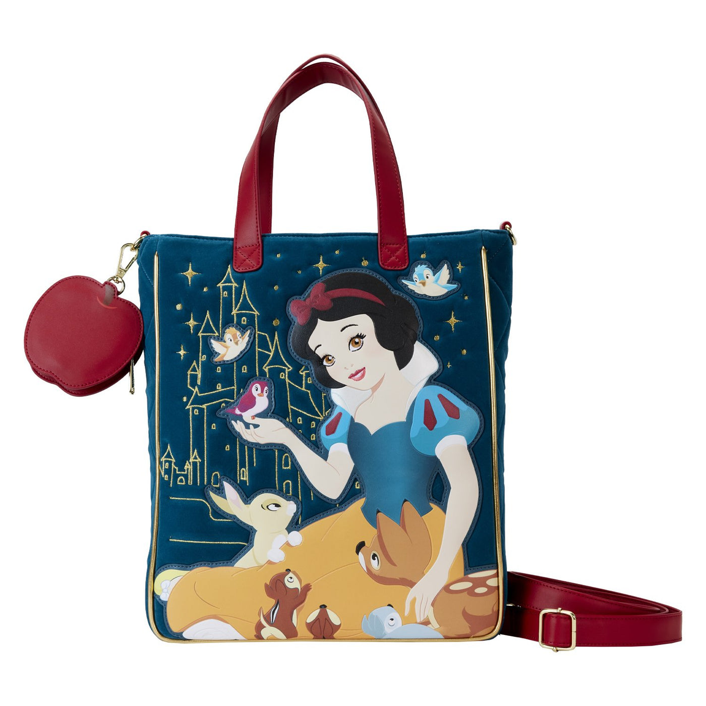 Loungefly Disney Snow White Heritage Quilted Velvet Tote Bag - Front