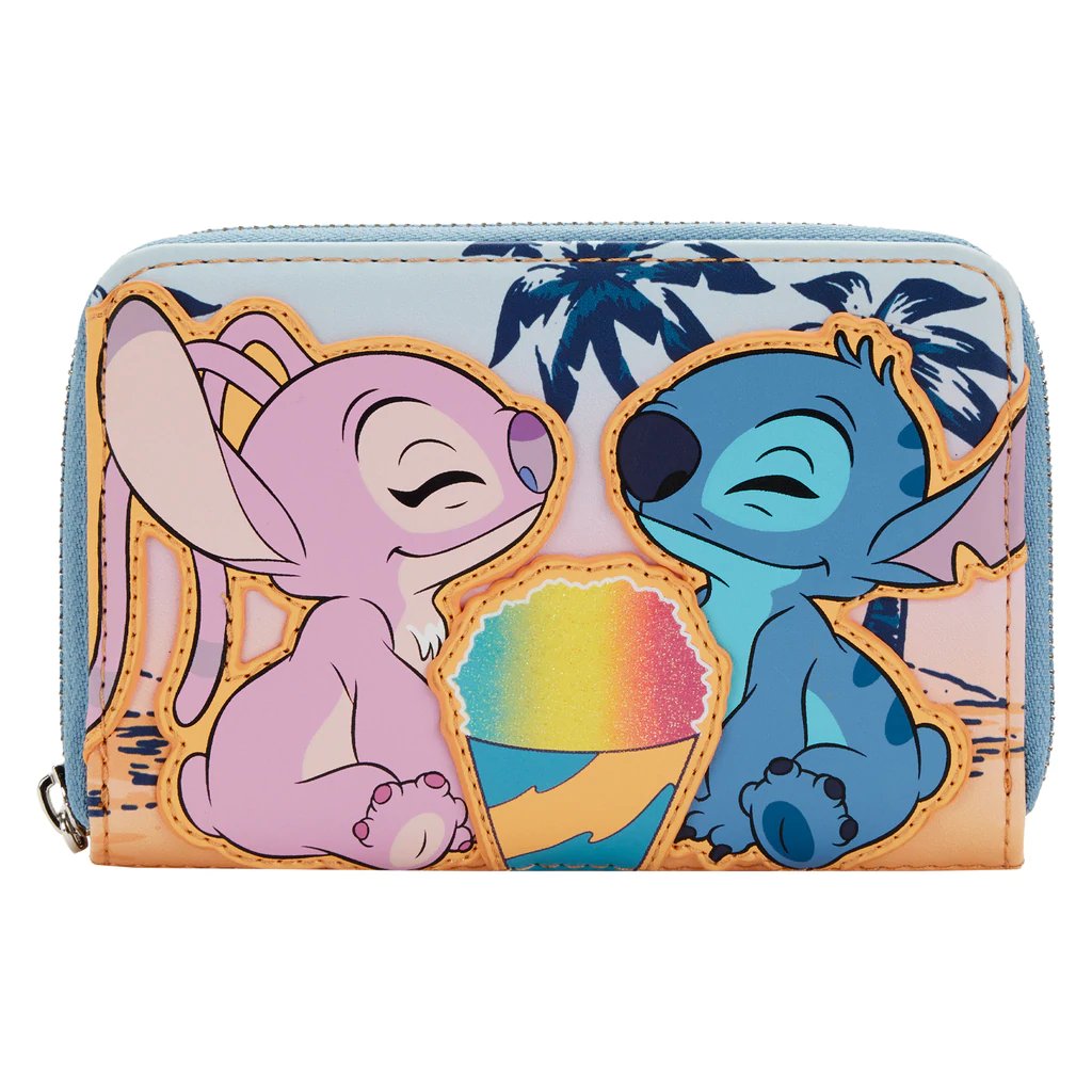 Loungefly Disney Lilo &amp; Stitch Snow Cone Date Night Zip-Around Wallet - Front