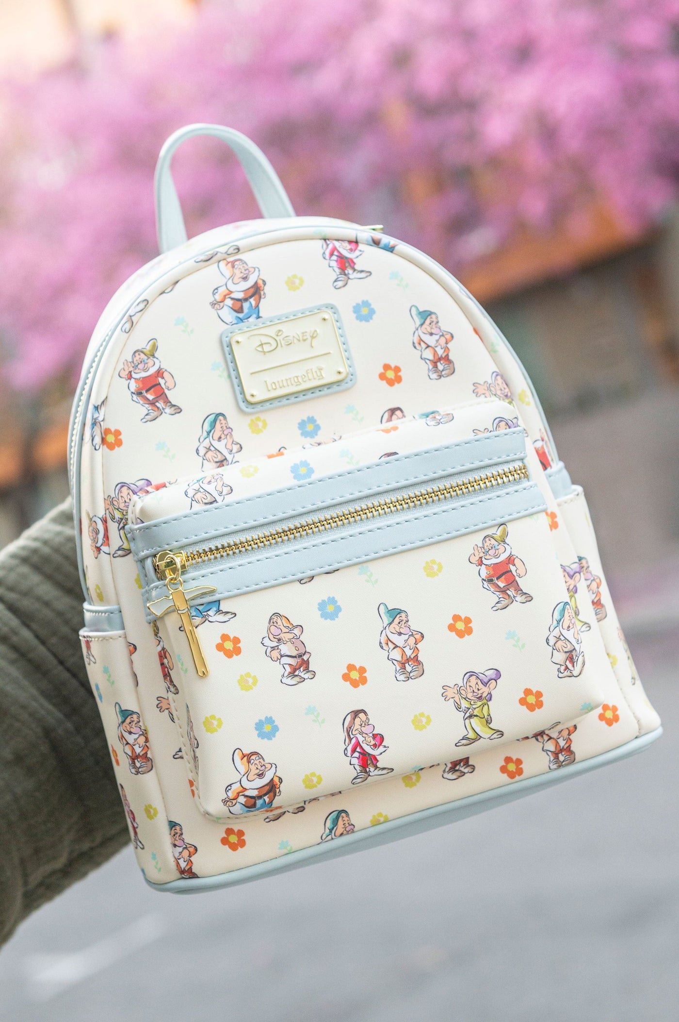 707 Street Exclusive - Loungefly Disney Snow White and the Seven Dwarfs Blue Mini Backpack - IRL Front
