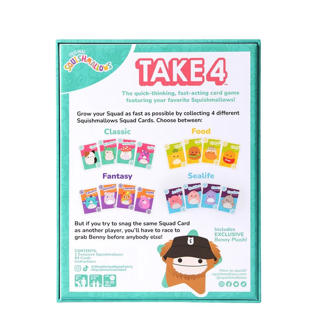 810816034553 - Squishmallows Take 4 by WHAT DO YOU MEME?® Ultimate Family Card Game - Back