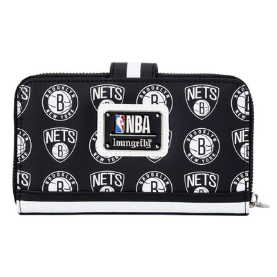 Loungefly NBA Brooklyn Nets Logo Zip-Around Wallet - Back