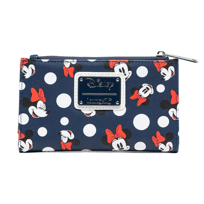 707 Street Exclusive - Loungefly Disney Minnie Mouse Polka Dot Navy Zip-Around Wallet  - Back
