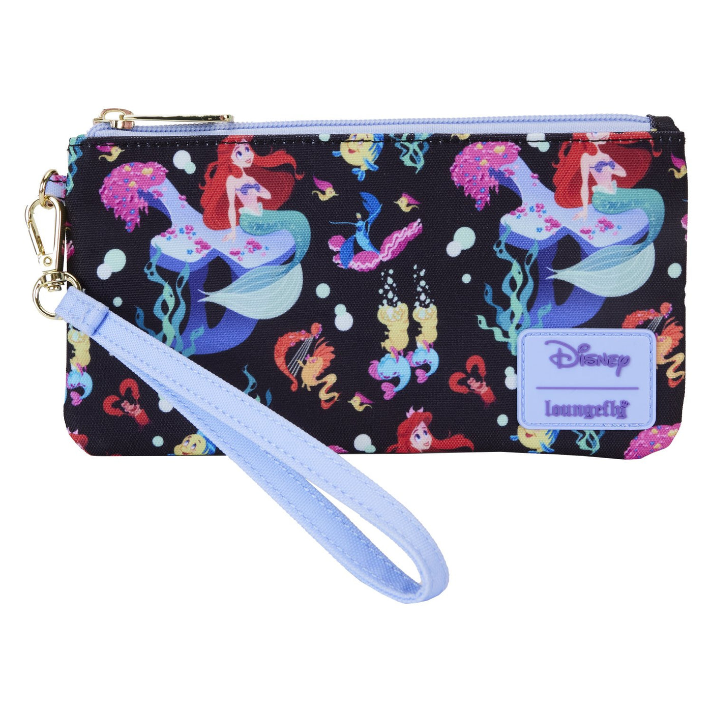 Loungefly Disney The Little Mermaid 35th Anniversary Life is the Bubbles Nylon Wristlet Wallet - Front