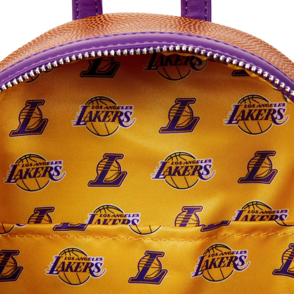 NBA Los Angeles Lakers Basketball Logo Mini Backpack - Interior Lining