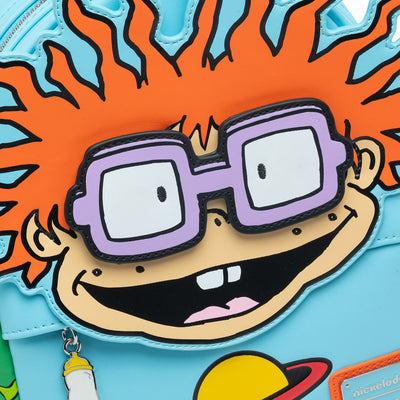 707 Street Exclusive - Loungefly Nickelodeon Rugrats Chuckie Cosplay Mini Backpack With Removable Glasses - Front Closeup