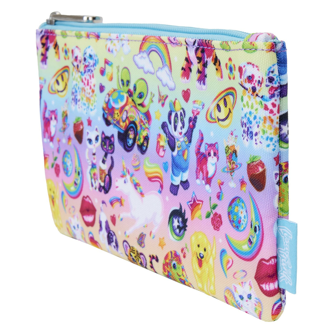 Loungefly Lisa Frank Characters Allover Print Nylon Pouch - Side View