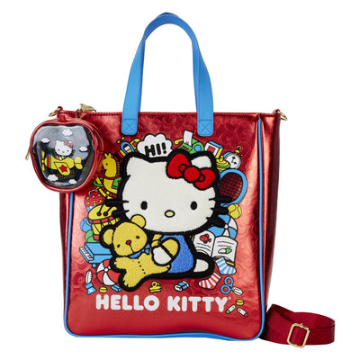 Loungefly Sanrio Hello Kitty 50th Anniversary Metallic Tote Bag with Coin Bag - Front