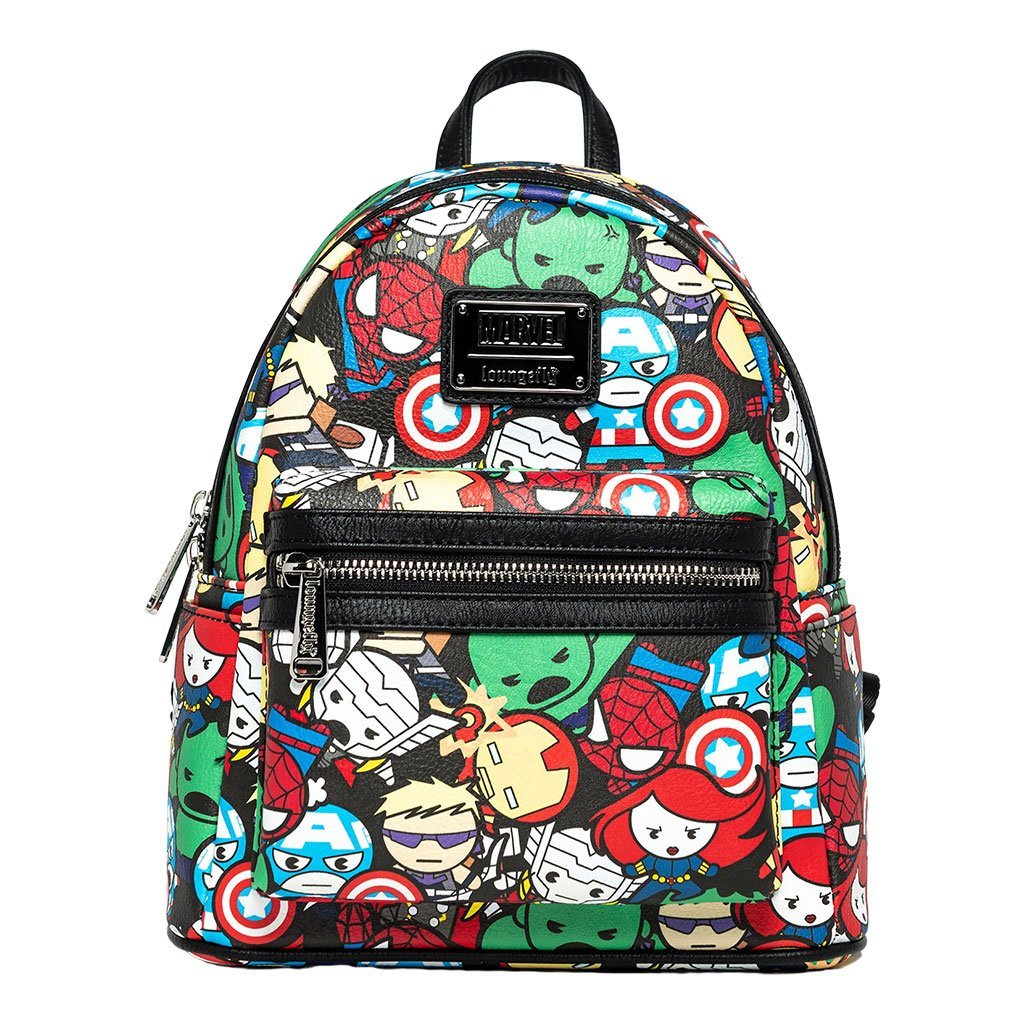 707 Street Exclusive - Loungefly Marvel Avengers Chibi Allover Print Mini Backpack - Front