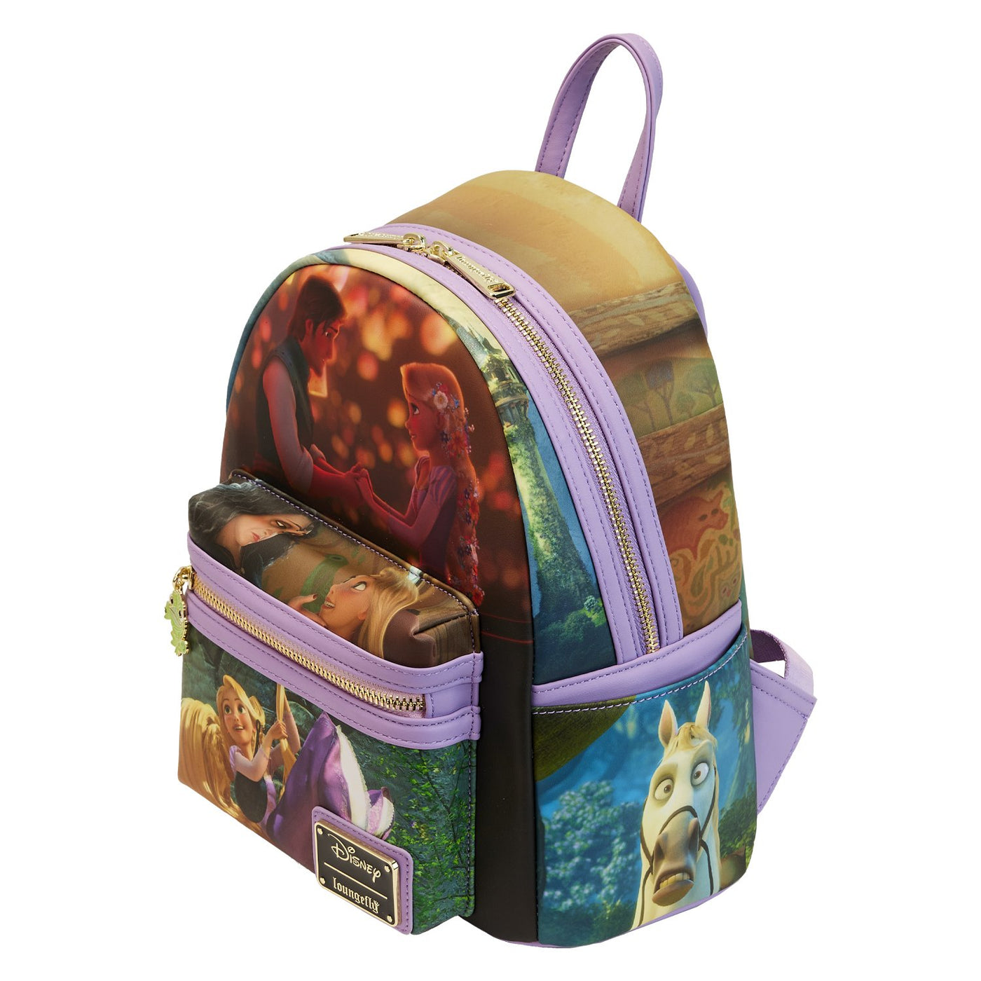 671803446496 - Loungefly Disney Rapunzel Princess Scene Mini Backpack - Top View