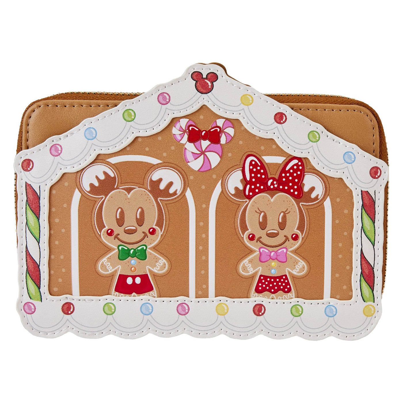 Loungefly Disney Mickey and Friends Gingerbread House Zip-Around Wallet - Front