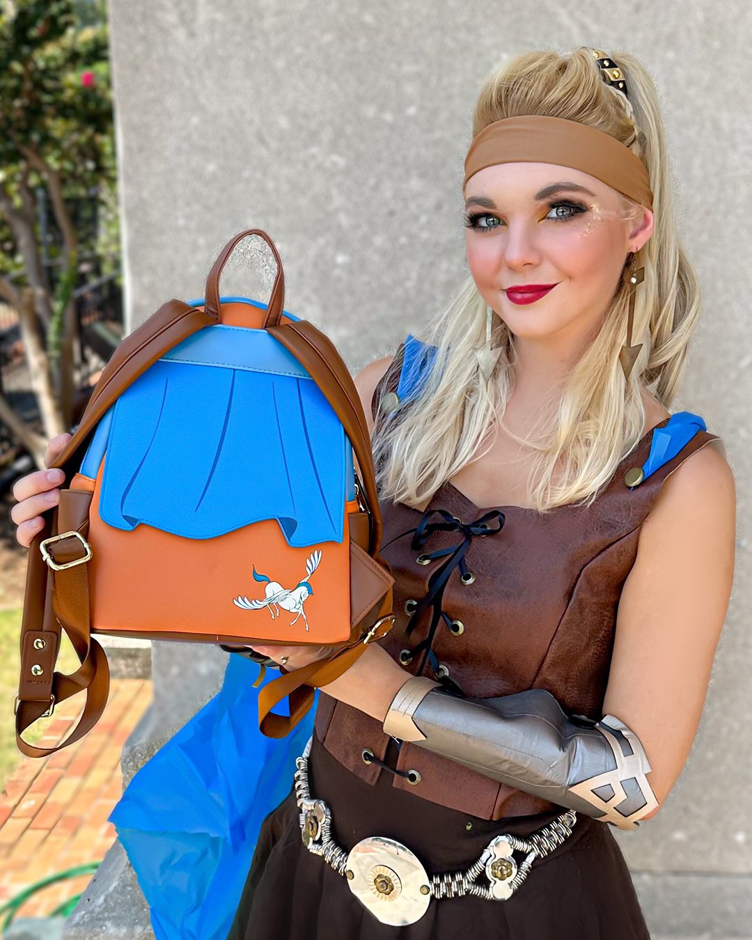 707 Street Exclusive - Loungefly Disney Hercules Cosplay Mini Backpack - Back Lifestyle with Model