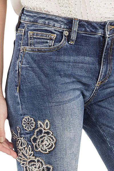 Enchanted Blooms Mid-Rise Ankle Skinny Jeans
