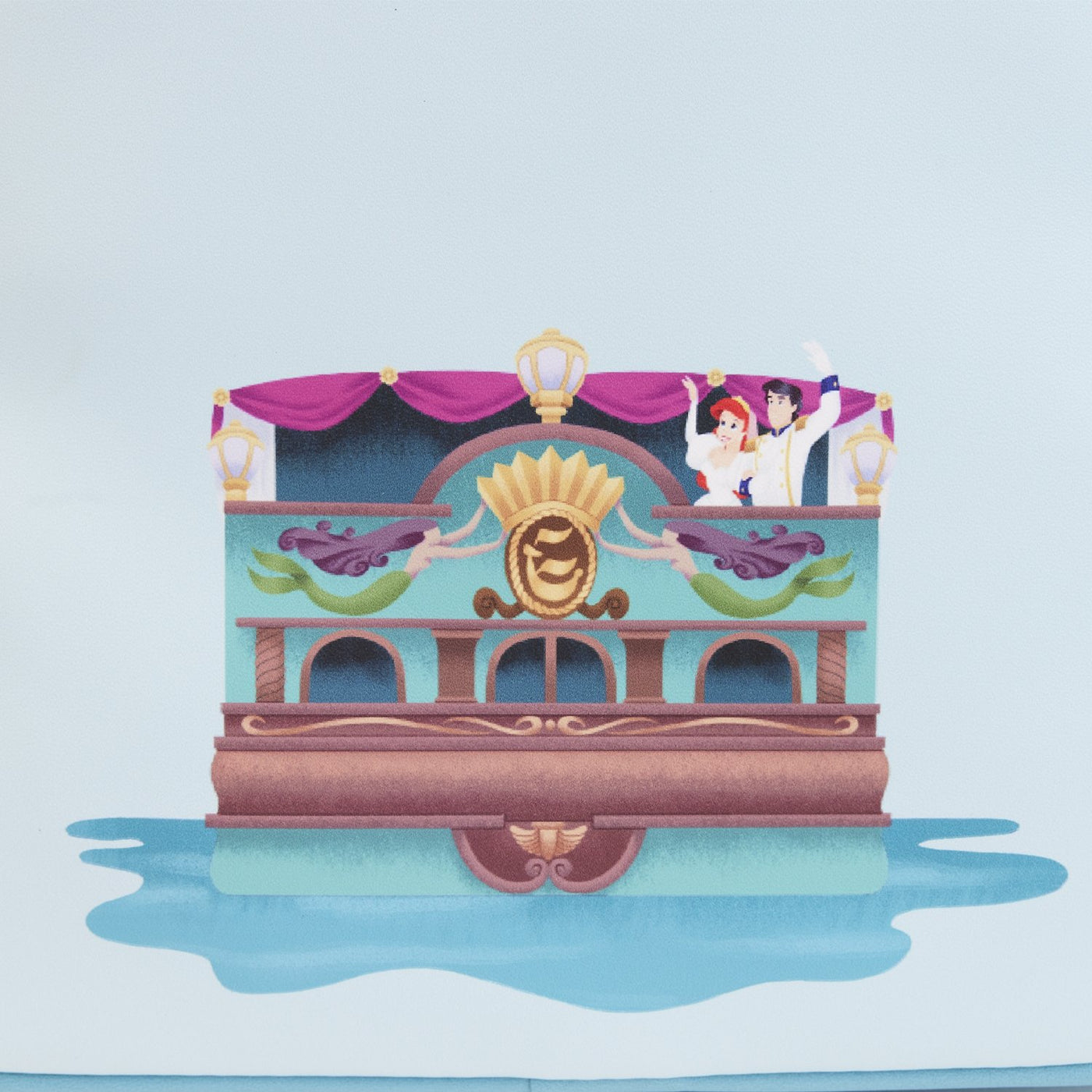671803447431- Loungefly Disney Little Mermaid Triton's Gift Mini Backpack - Back Hit