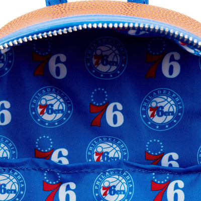 Loungefly NBA Philadelphia 76ers Basketball Mini Backpack - Interior Lining