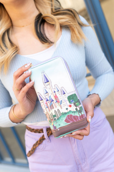 Loungefly Disney Princess Sleeping Beauty Castle Series Zip-Around Wallet- Front
