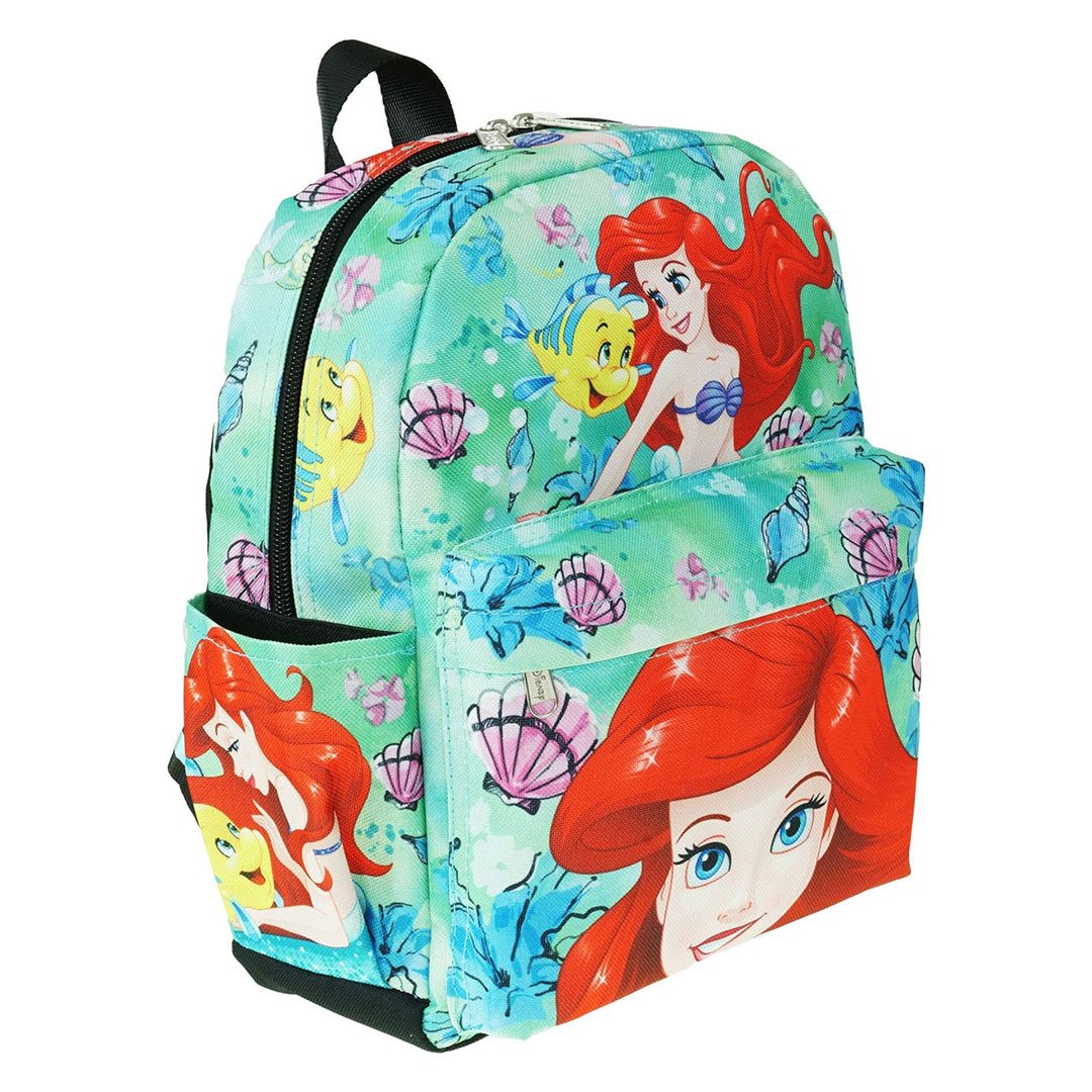 WondaPop Disney The Little Mermaid Ariel and Flounder Nylon Mini Backpack - Side angle 2