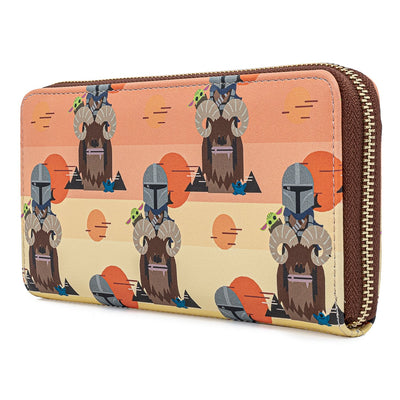 Loungefly Star Wars Mandalorian Bantha Ride Allover Print Zip-Around Wallet