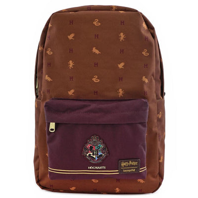 LOUNGEFLY X HARRY POTTER HOGWARTS HOUSES BACKPACK - FRONT