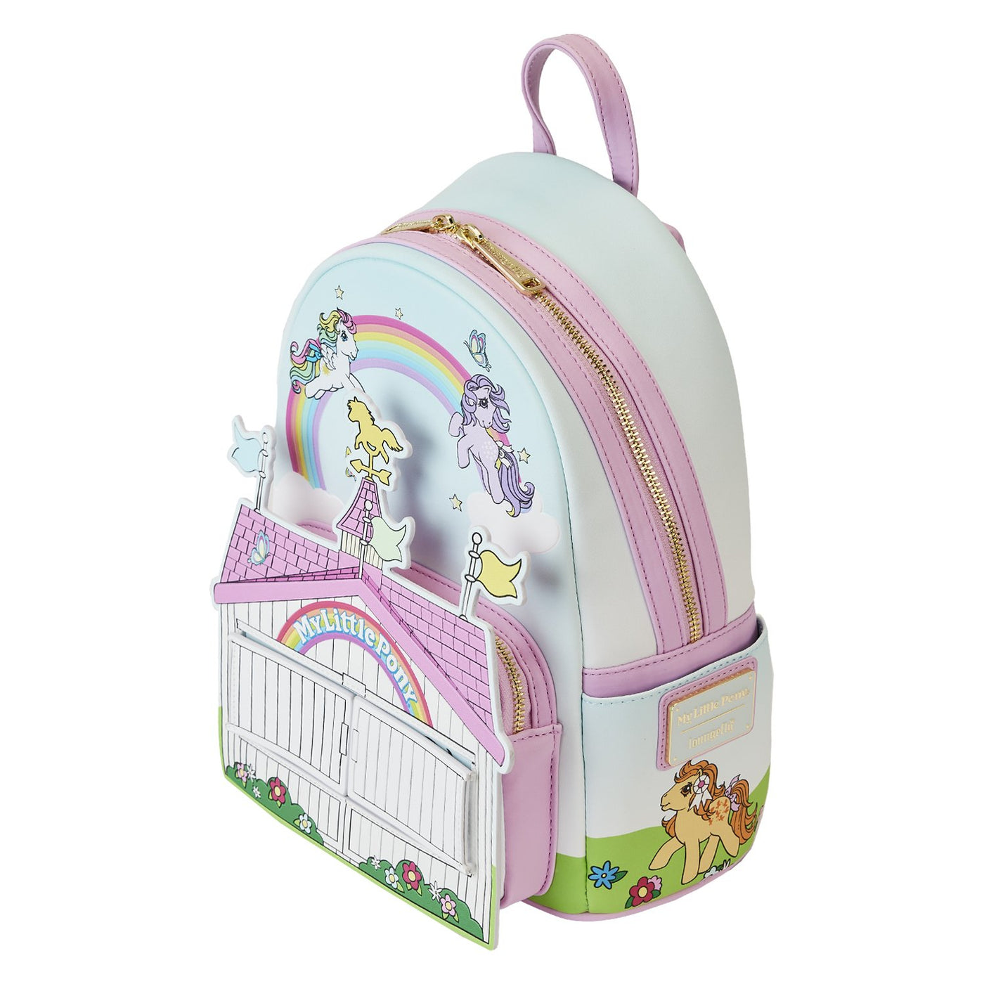 671803456013 - Loungefly Hasbro My Little Pony 40th Anniversary Stable Mini Backpack - Top View