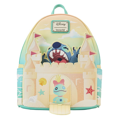 671803392601- Loungefly Disney Stitch Sandcastle Beach Surprise Mini Backpack - Front