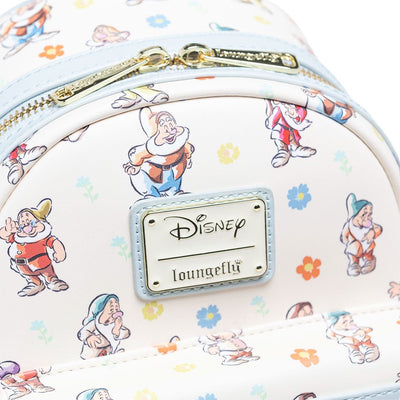 707 Street Exclusive - Loungefly Disney Snow White and the Seven Dwarfs Blue Mini Backpack - Close Up