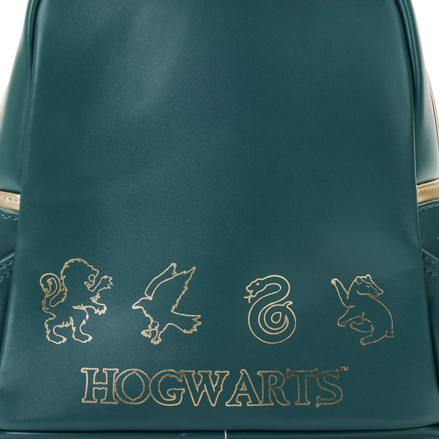 Loungefly Harry Potter Golden Hogwarts Castle Mini Backpack - Back Close Up