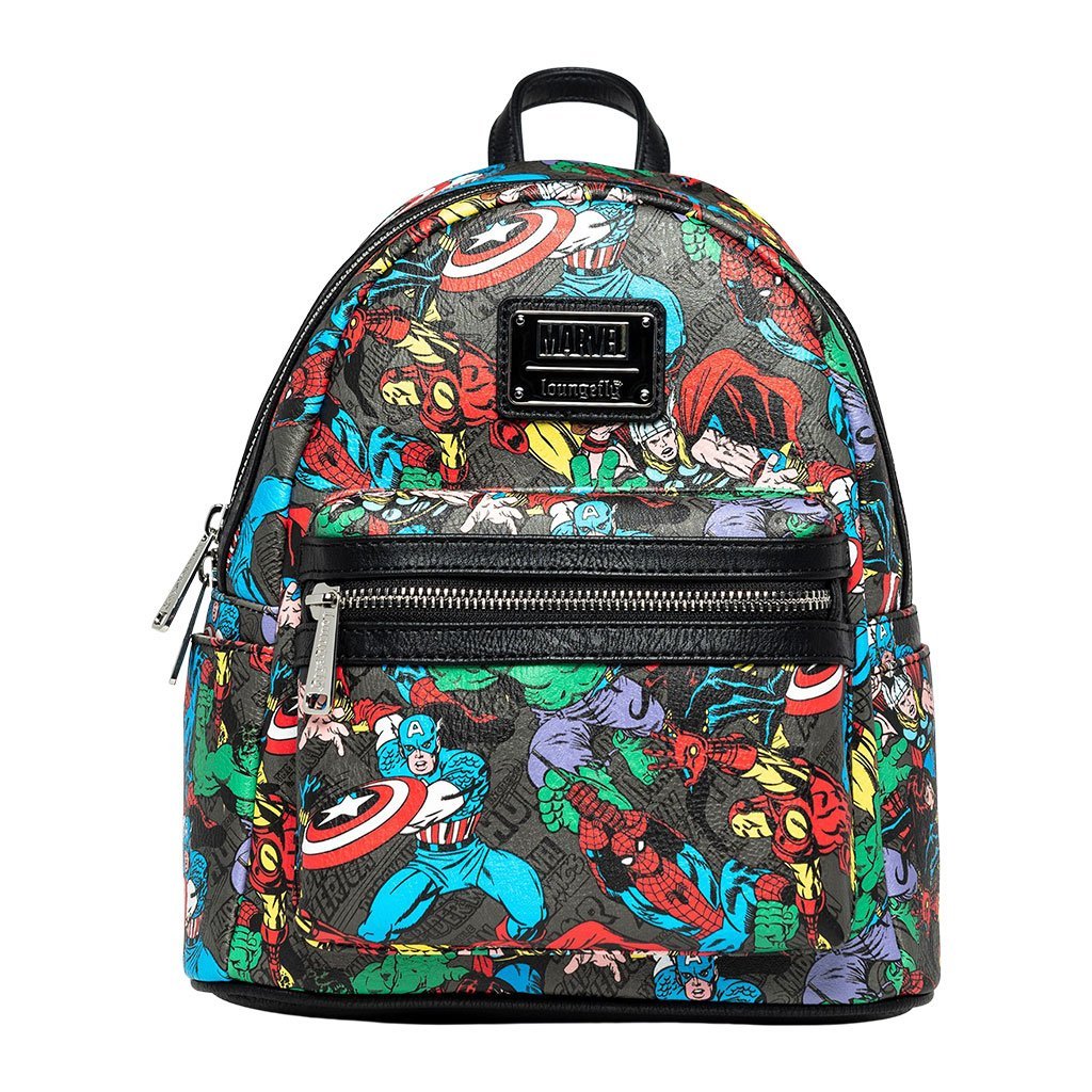 707 Street Exclusive - Loungefly Marvel Avengers Allover Print Mini Backpack - Front