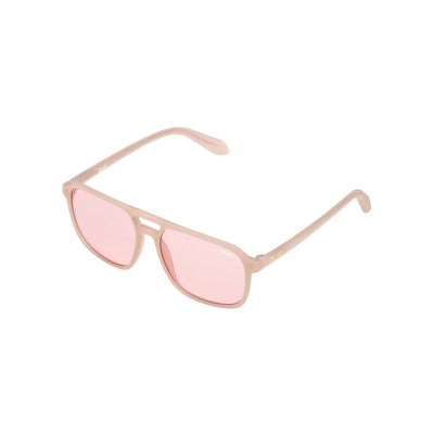 Quay Unisex On The Fly Retro Square Aviator Sunglasses Pink Frame/Pink Lens - top view