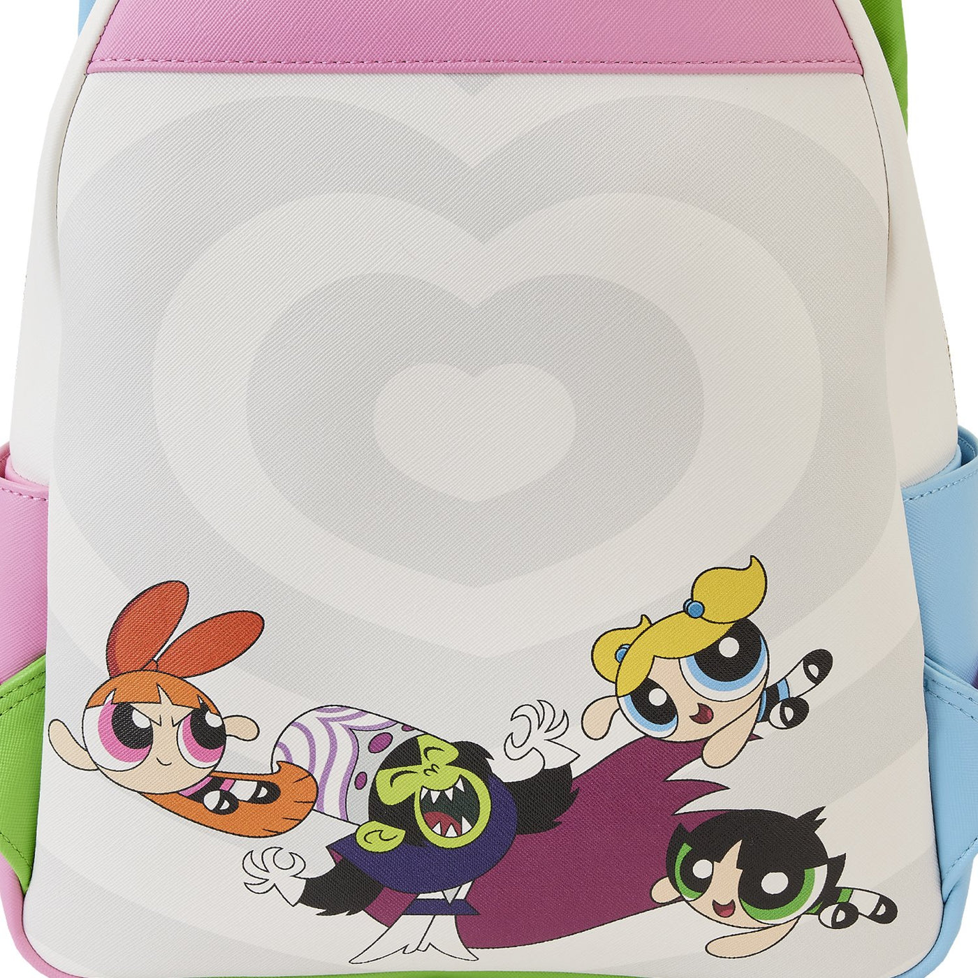 Loungefly Cartoon Network Powerpuff Girls Triple Pocket Mini Backpack - Back Closeup - 671803462540