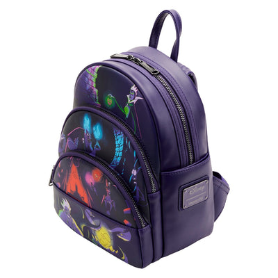 Loungefly Disney Villains Triple Pocket Glow in the Dark Mini Backpack - Top View