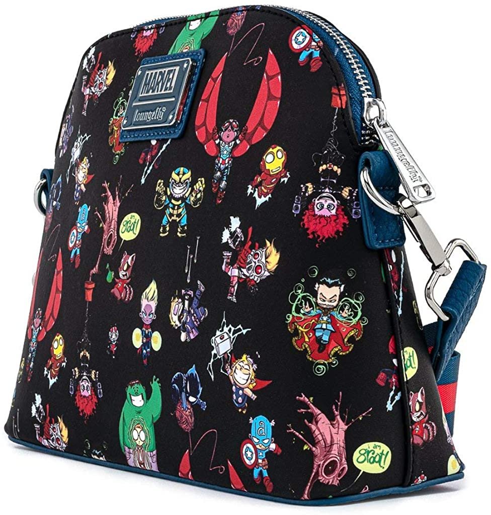 Loungefly Marvel Skottie Young Chibi Group Crossbody Bag - Side