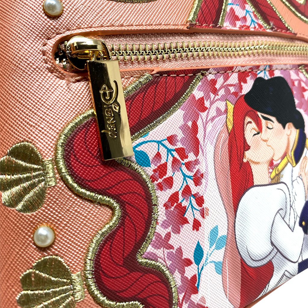 Danielle Nicole Disney The Little Mermaid Ariel &amp; Eric Wedding Mini Backpack - Zipper Pull