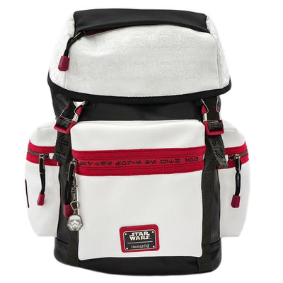 LOUNGEFLY X STAR WARS WHITE TROOPER DEBOSSED BACKPACK - FRONT
