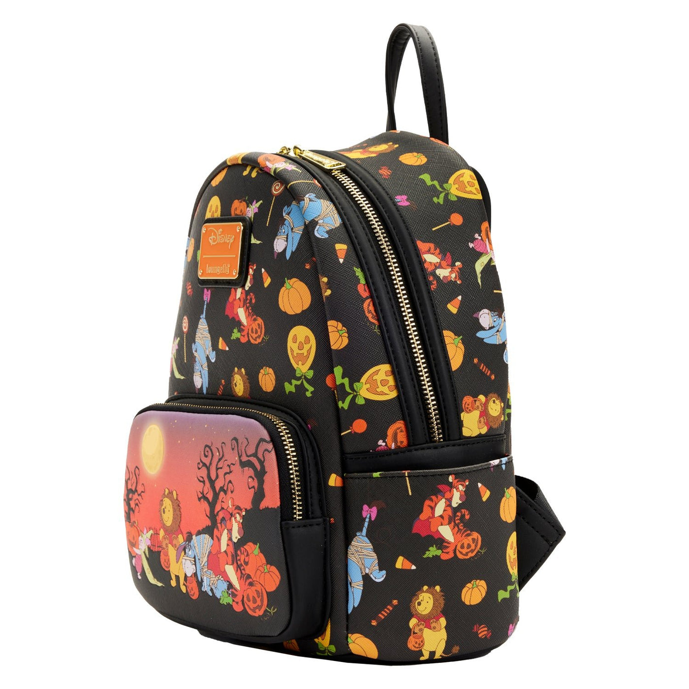 Loungefly Disney Winnie the Pooh Halloween Group Mini Backpack - Side View