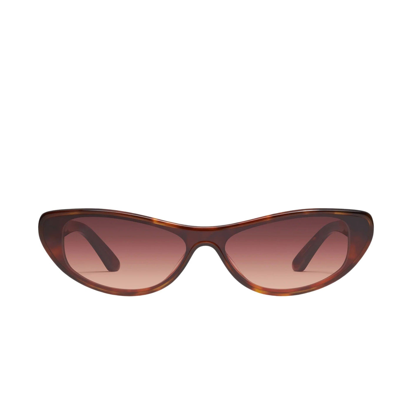 Quay Women's Slate Smooth Cat Eye Sunglasses-brown tortoise front view