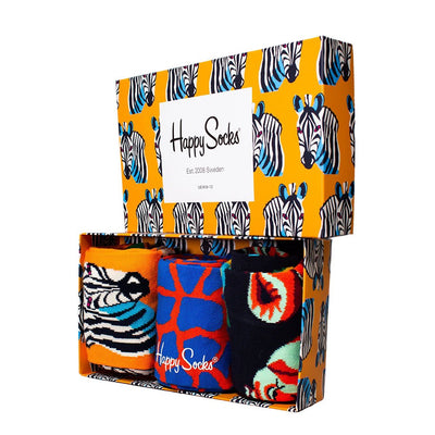 Safari Animals Socks Gift Box Set - 3-Pack