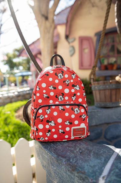 707 Street Exclusive - Loungefly Disney Minnie Mouse Polka Dot Red Mini Backpack - IRL Front