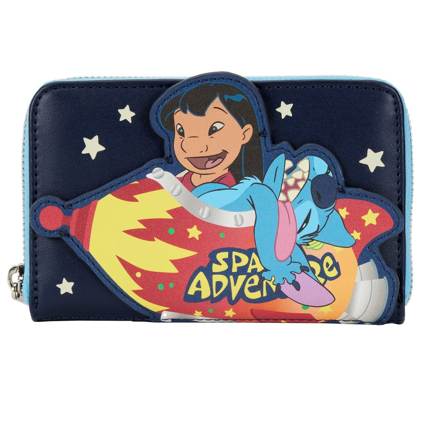 Products Loungefly Disney Lilo and Stitch Space Adventure Zip-Around Wallet - Front