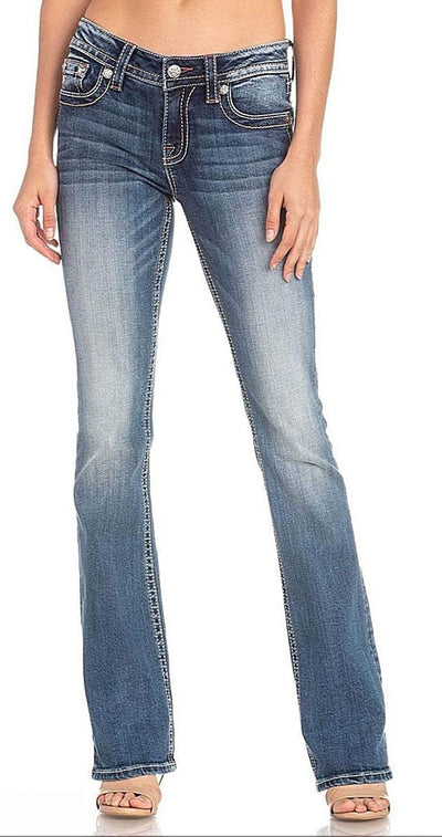 Chloe Orange Embroidered Bootcut Jeans
