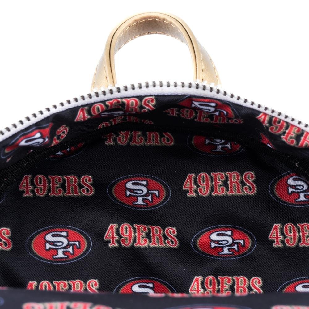 Loungefly NFL San Francisco 49ers Logo Allover Print Mini Backpack