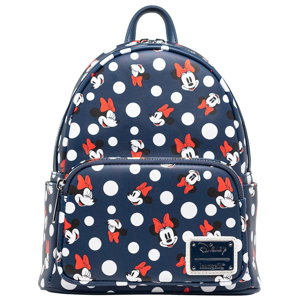707 Street Exclusive - Loungefly Disney Minnie Mouse Polka Dot Navy Mini Backpack - Front