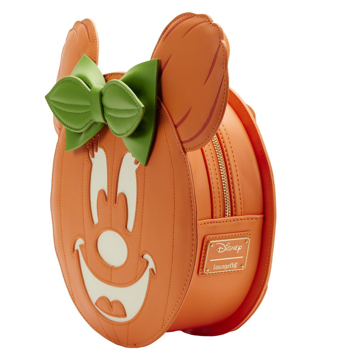 Loungefly Disney Glow Face Minnie Pumpkin Mini Backpack - Side View