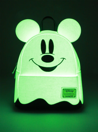 Loungefly Disney Ghost Mickey Halloween Glow in the Dark Mini Backpack - Glow