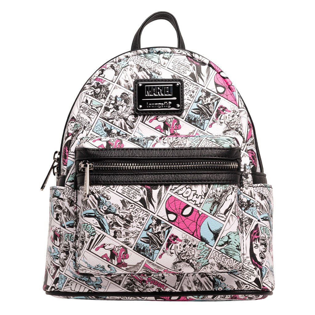 707 Street Exclusive - Loungefly Marvel Retro Comics Allover Print Mini Backpack - Front