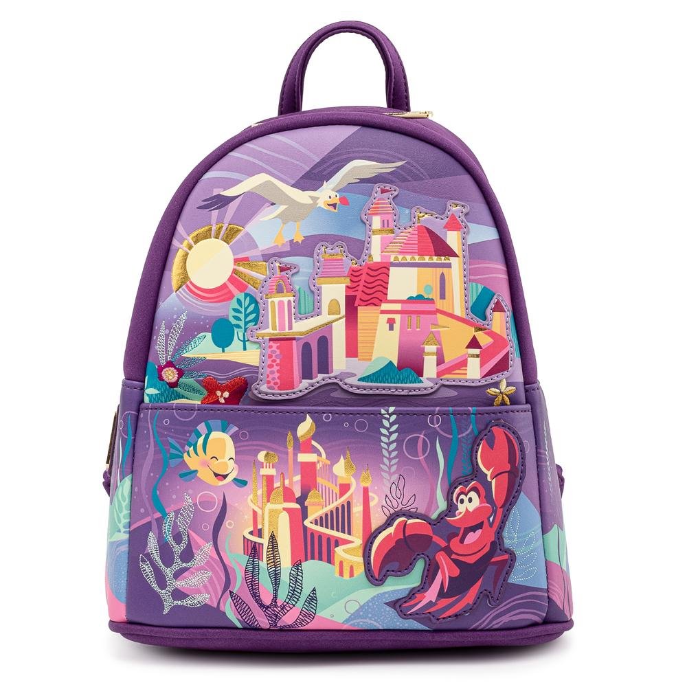 Loungefly Disney Little Mermaid Ariel Castle Mini Backpack - Front