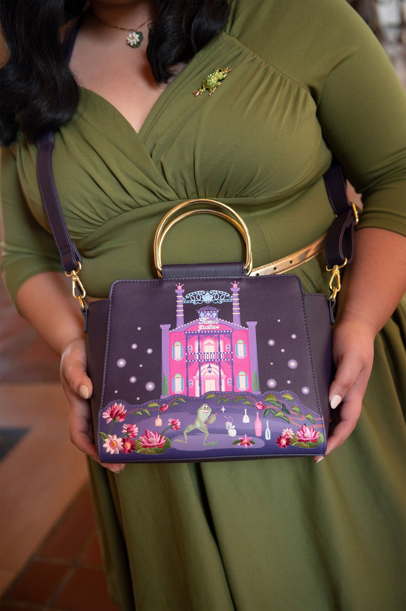 Loungefly Disney Princess and the Frog Tiana's Palace Crossbody Bag Lifestyle