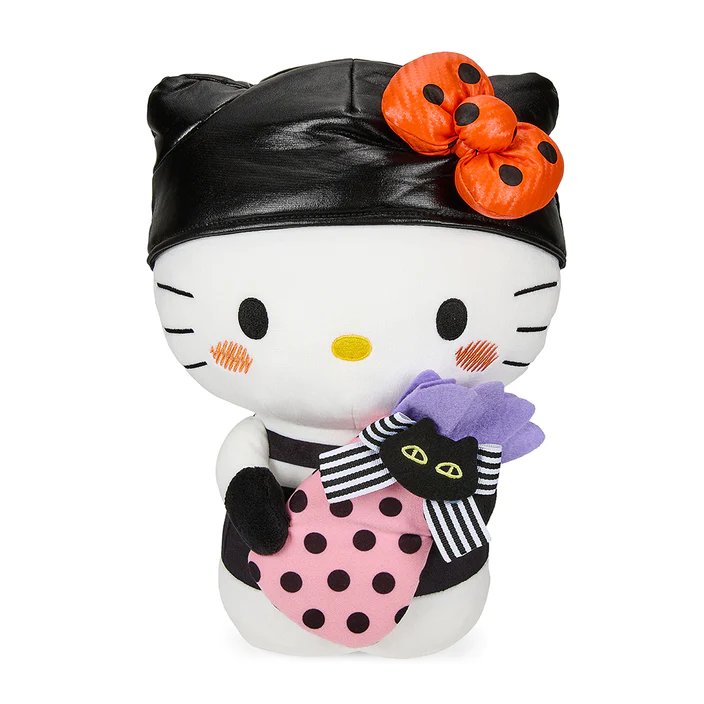 Kidrobot Sanrio 13" Hello Kitty Halloween Bandit Plush Toy - Front