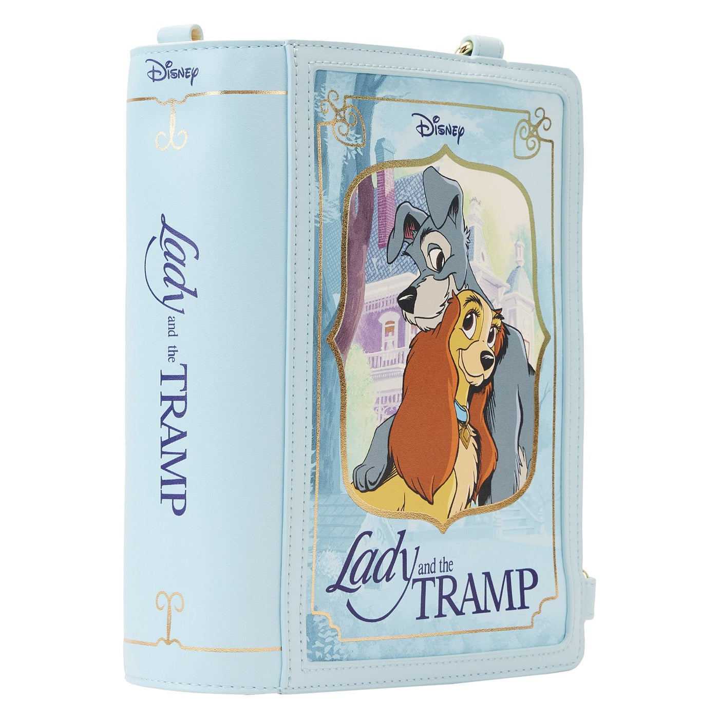 671803448377 - Loungefly Disney Lady and the Tramp Classic Book Convertible Crossbody - Side View